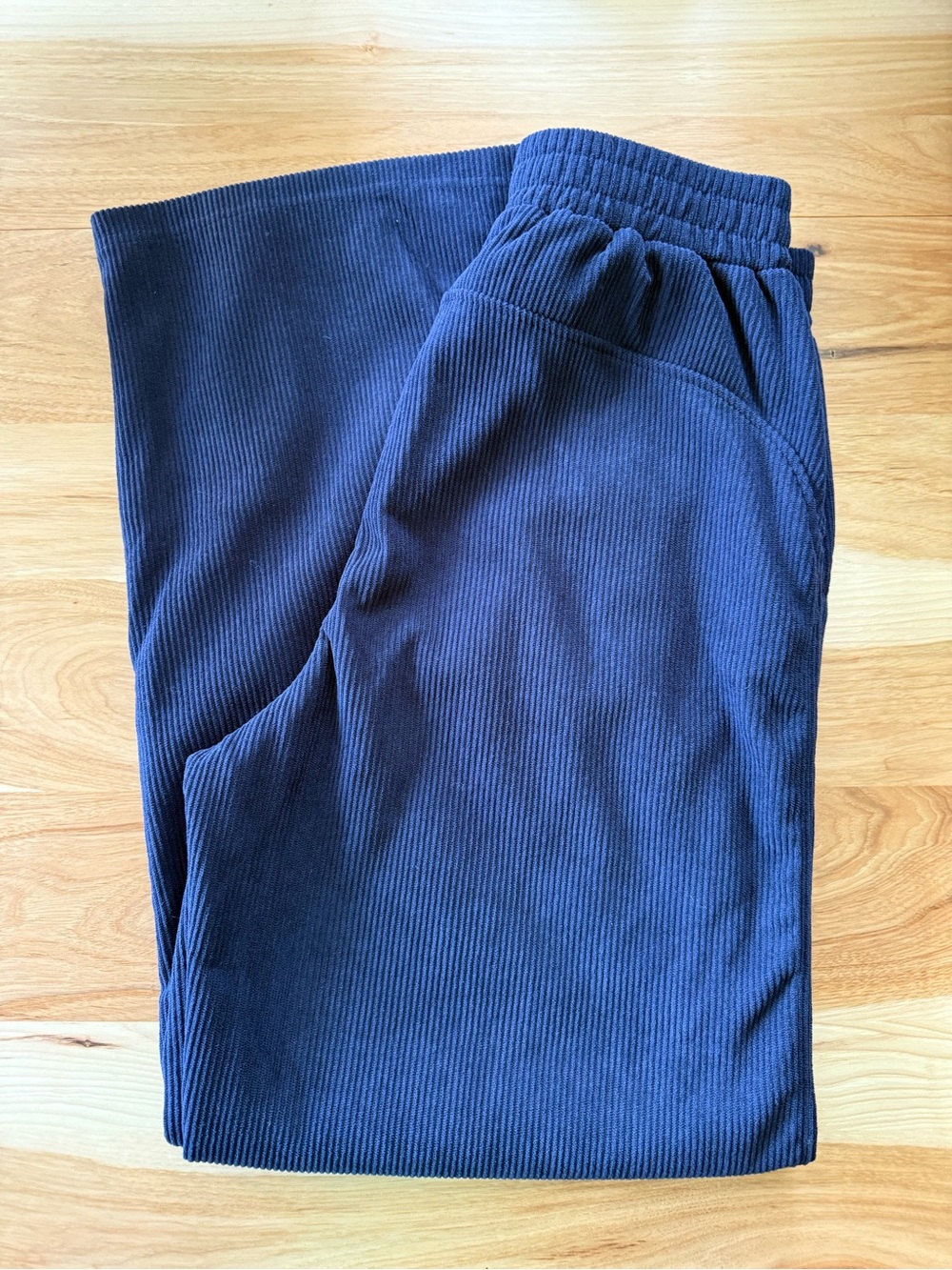 Halara Women's Navy Ribbed Pull-On Pants - Size Medium Tall
